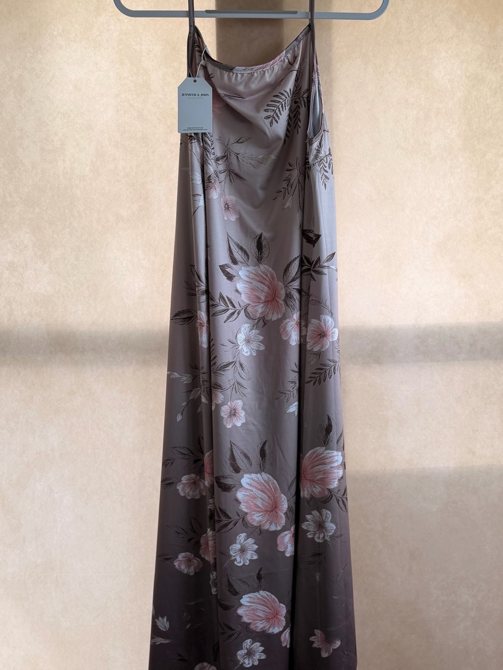 Slip Maxi Dress in Taupe Floral Print by Zimmermann